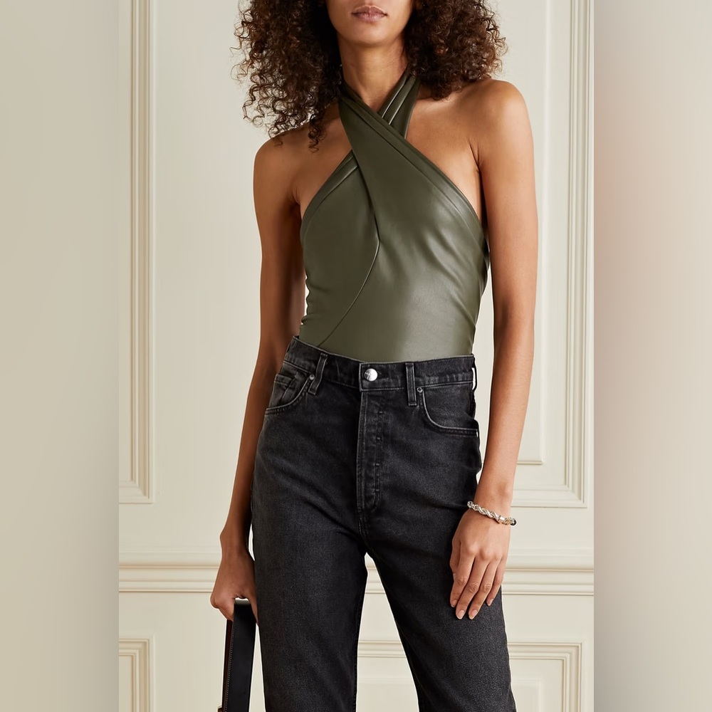 ALIX NYC Oliver Faux Leather Bodysuit